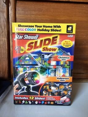 Star Shower Slide Show LED Holiday Projector With 12 Slides